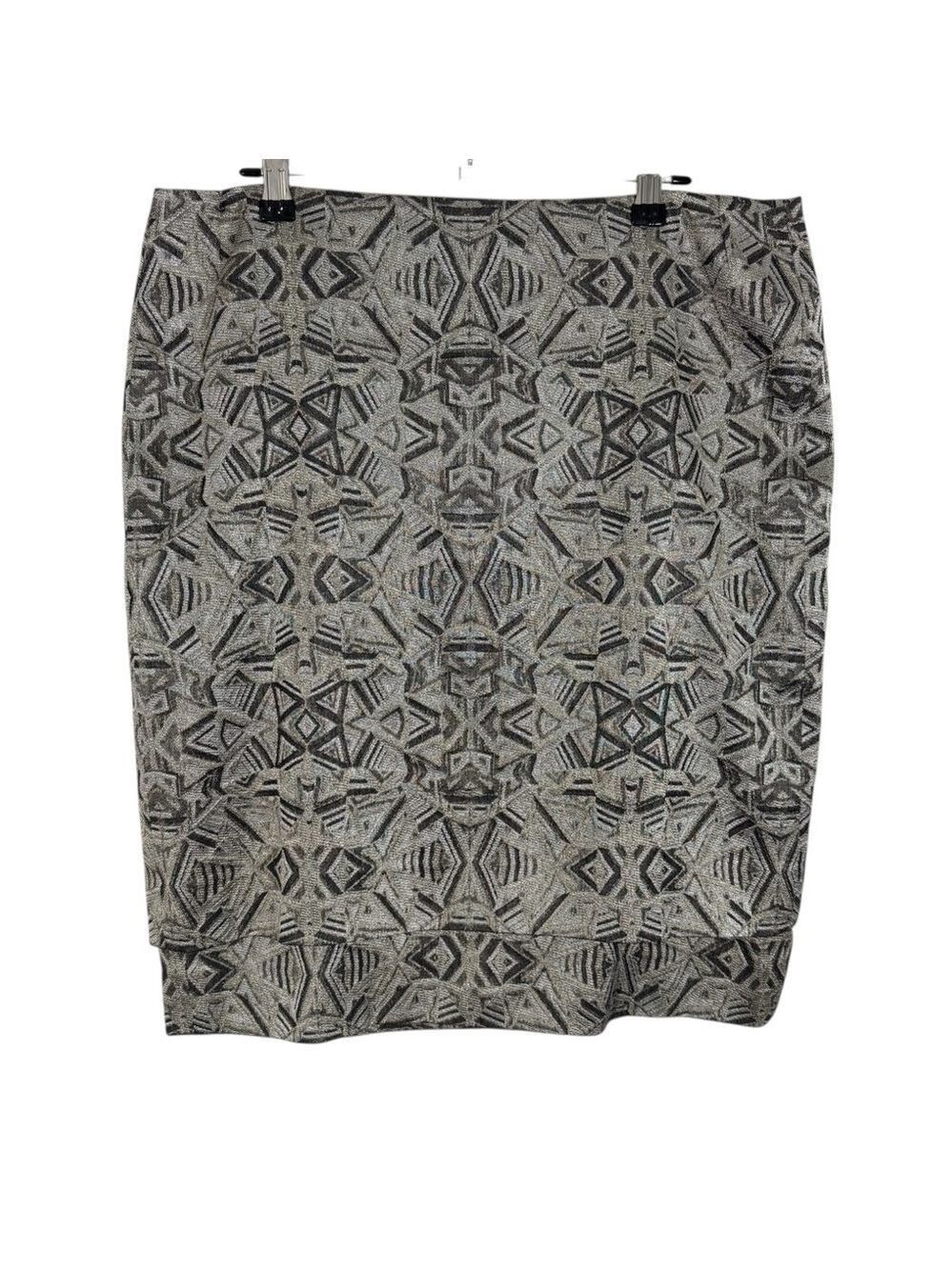 Dries Van Noten Short Metallic Skirt Sz 42 US 12 Silver Mini Jacquard EUC